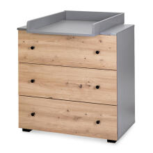 Klups Pauline Art.233076 Graphite/Oak Puidust kummut