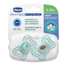 CHICCO 00071038210000 Pacifier PHYSIO LIGHT 6-16M sil 2 pcs blɔ
