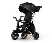 Bebe Basic Nova Gold Art.235558 Black Laste kolmerattaline lenkstangiga, katuse ja täispuhutavate ratastega