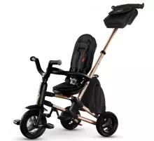 Bebe Basic Nova Gold Art.235558 Black Laste kolmerattaline lenkstangiga, katuse ja täispuhutavate ratastega