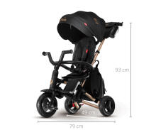 Bebe Basic Nova Gold Art.235558 Black Laste kolmerattaline lenkstangiga, katuse ja täispuhutavate ratastega