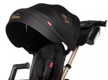 Bebe Basic Nova Gold Art.235558 Black Laste kolmerattaline lenkstangiga, katuse ja täispuhutavate ratastega
