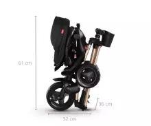 Bebe Basic Nova Gold Art.235558 Black Laste kolmerattaline lenkstangiga, katuse ja täispuhutavate ratastega