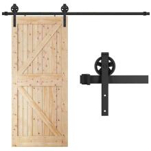 Liuguste süsteem Springos HA5007, 183 cm, barn door, siin ja kinnitusdetailid kuni 100 kg, must
