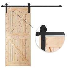 Liuguste süsteem Springos HA5009, 183 cm, siin kuni 100 kg, barn door, teras, must