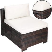 Modulaarne aiamööbli komplekt Springos GF0062 laud, tugitool, diivan, 4 moodulit, pruun-kreem