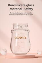 Oberni Anti-Colic Glass Baby Bottle Art.237440 Pink