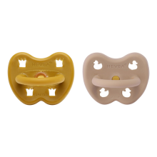Hevea Natural Rubber Pacifier Round Art.239426 Golden Honey/Tan Beige Natural Rubber Pacifier