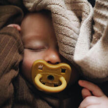 Hevea Natural Rubber Pacifier Round Art.239428 Milky White/Grey Natural Rubber Pacifier