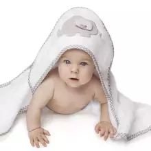 Bocialand Bath Towel Cover Ears Art.BOC0123 Hippo Махровое полотенце с капюшоном 80x80см.