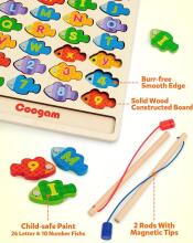 Coogam Magnetic Alphabet Numbers Fishing Game Art.241386   Montessori puidust pusle