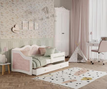 AJK Lili 1608 Crystal Art.241948 Light Pink Noorte voodi 180x80 cm