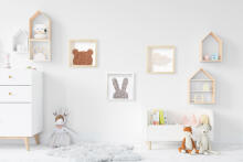 Room Accesories Art.246381 Decorative wall art in frame  "Bear" – fluffy textile panel for kids' room