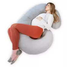 La Bebe™ Maternity Satin Pillow Sì - Duo Art.246563 Satin fabric, grey with pattern. Multifunctional maternity pillow with memory foam filling