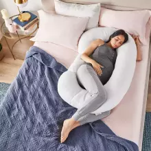 La Bebe™ Maternity Pillow Sì - Duo Art.246550 Linen fabric, lilac. Multifunctional maternity pillow with memory foam filling