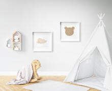 Room Accesories Art.297322 Decorative wall art in frame "Heart" – fluffy textile panel for kids' room
