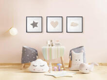 Room Accesories Art.447334 Decorative wall art in frame "Star" – fluffy textile panel for kids' room