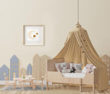 Room Accesories Art.487334 Decorative wall art in frame "Bear" – fluffy textile panel for kids' room