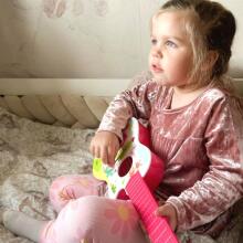 WOOPIE Akɔstik Gitar na Ðeviwo Pink 55 cm