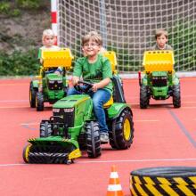 RollyX-Trac Premium John Deere Pedal Tractor Bucket Ðoɖoezizi Tasiaɖamfɔwo Ƒe 3-10 vaseɖe 50kg Rolly Fefenuwo - Green