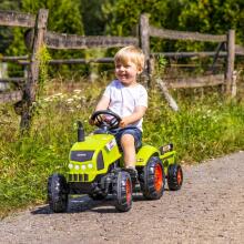 FALK Claas Green Pedal Tractor kple Dzo kple Trailer tso Ƒe 2 Vi.