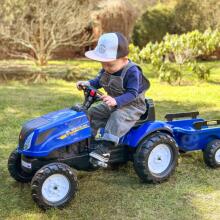 FALK New Holland Gã Pedal Tractor kple Trailer + Ʋuʋu Hood tso ƒe 2