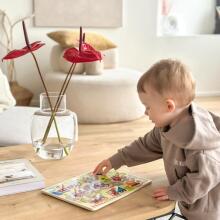 TOOKY TOY Ati Montessori Puzzle Ʋuɖoɖo Ʋuwo kple Pin siwo sɔ
