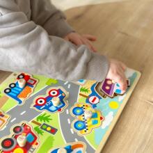 TOOKY TOY Ati Montessori Puzzle Ʋuɖoɖo Ʋuwo kple Pin siwo sɔ