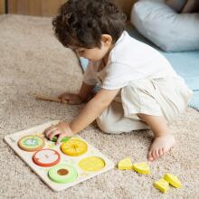 CLASSIC WORLD Atikutsetsewo na lãɖeɖe kple Velcro + Nusɔsrɔ̃ ƒe akpa suewo kple mama MONTESSORI 23 pcs.