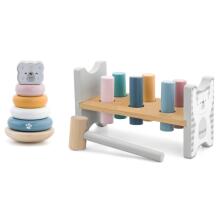 VIGA PolarB Ðo Ati Piramid + Punch kple Hammer Polar Bear Montessori