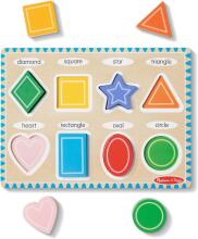 Melissa & Doug Shapes Wooden Art.249866 Montessori puidust puslelaud