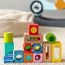 TOOKY TOY Ati Aɖaka Sensory Blocks Multifunctional Puzzle Nɔnɔmewo Gbeɖiɖi Kaka 12 pcs.