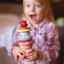WOOPIE GREEN Ati Ice Cream Montessori Puzzle Nuɖuɖuvivinuwo 12 pcs. FSC ƒe agbalẽ