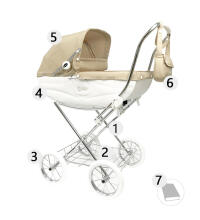 Arrue Katia Jr. Art.250606 Navy  Large classic doll stroller with bag