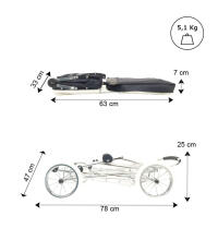 Arrue Katia Jr. Art.250606 Navy  Large classic doll stroller with bag