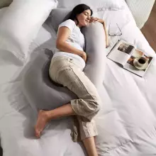 La Bebe™ Maternity Pillow Sì - Duo Art.246511 Linen fabric. Multifunctional maternity pillow with memory foam filling