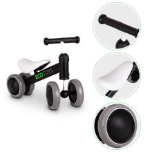 Tasakaaluratas, treeningratas, mini ratas lastele, must, ECOTOYS