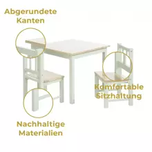 Geuther Activity Seating Set Art.2413SET_GRNA Puidust mööblikomplekt: laud ja 2 tooli