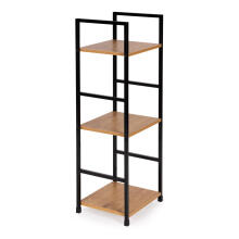 Kaasaegne puidust riiul, metallraam LOFT, 3 riiulit