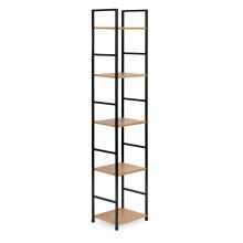 Kaasaegne puidust riiul, metallraam LOFT, 5 riiulit