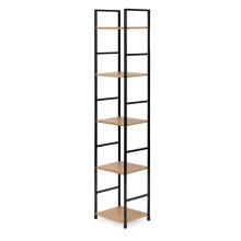 Kaasaegne puidust riiul, metallraam LOFT, 5 riiulit