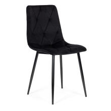 4 tükki tikitud samettoolide komplekt söögituba ja elutuba Must ModernHome