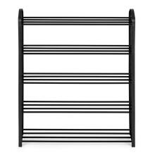 Metallkinga riiul, 5 riiulit, 15 paari kingi, must ModernHome
