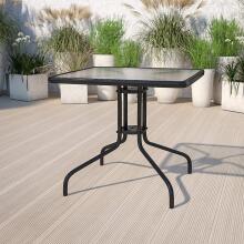 Aedla laud 80x80 cm, terrassile, aeda, rõdule, karastatud klaas, vihmavarju auk, MultiGarden
