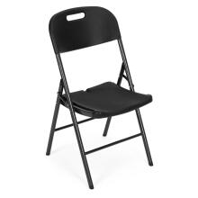 2 kokkulepitud tooli komplekt, catering komplekt, metall, HDPE, must, ModernHome