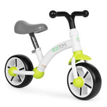 Tasakaaluratas lastele, EVA rattad, reguleeritav iste, roheline, ECOTOYS