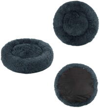 Universal plush bed for dogs and cats, 60 cm - dark gray