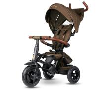 Bebe Basic Rito Deluxe Art.254139 Brown Laste kolmerattaline lenkstangiga, katuse ja täispuhutavate ratastega