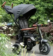 Bebe Basic Rito Deluxe Art.254139 Brown Laste kolmerattaline lenkstangiga, katuse ja täispuhutavate ratastega