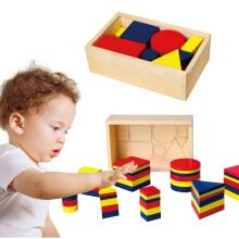 Puidust plokid Dienesa geomeetrilised kujundid Viga Toys Montessori